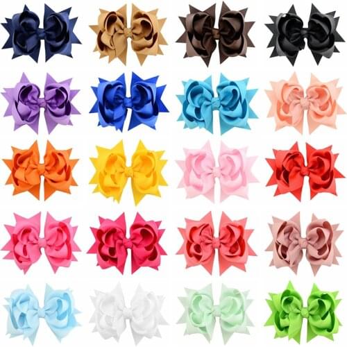 20 colour Fashion 4.7 Inch Grosgrain Ribbon Bows Accessories Girls Clip Boutique Bow Hairpins Hair Ornaments 722