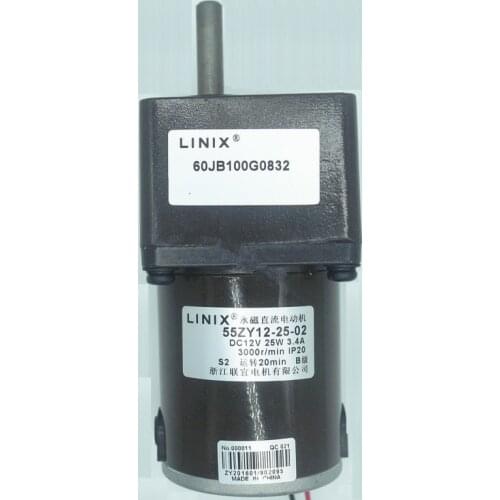 LINIX permanent magnet DC gear motor 55ZY12-15-02 60jb 5G 7.5G 10G 12.5G 15G 18G 20G 25G 30G 40G 50G 0832