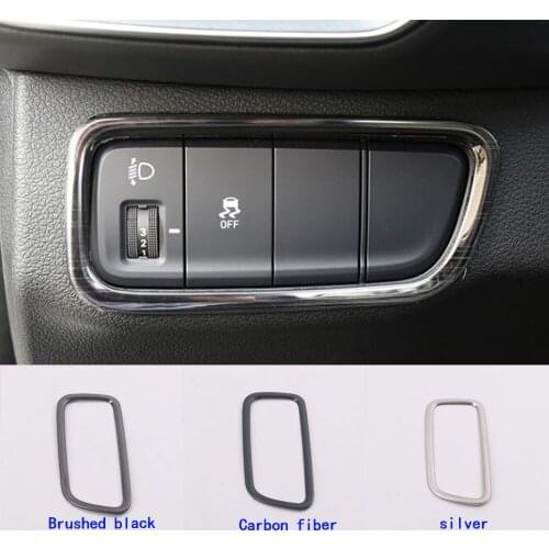 Sticker Stainless Steel Front Head Fog Light Switch Button Trim Frame Lamp Parts For Hyundai Santa Fe SantaFe 2019 2020 2021