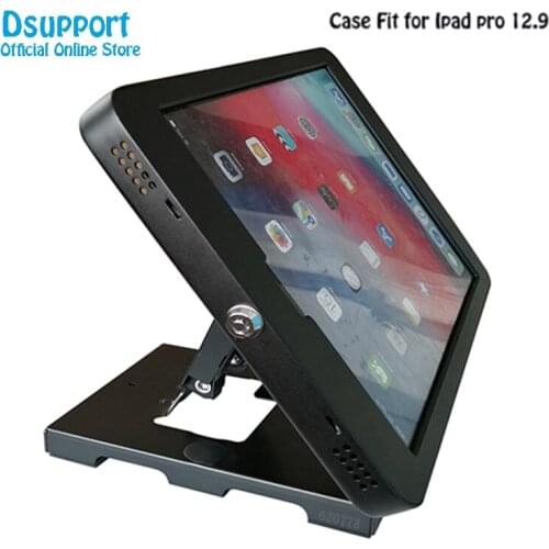 Desktop &Wall Mount Anti-Theft Case with Security Stand Holder Lock & Rotate Display black for iPad Pro 12.9 inch