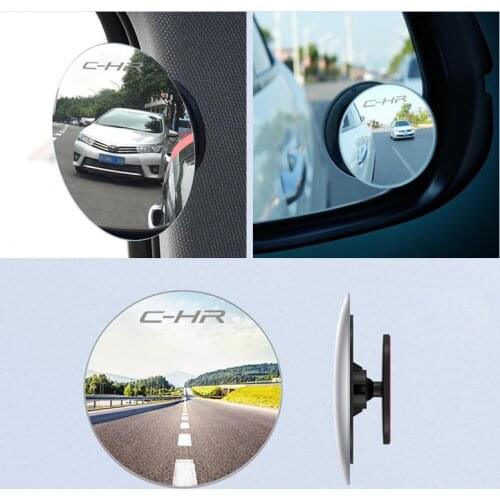 360 Degree Rotable Rimless Round blind spot mirror 304 stainless steel Car Rearview Convex Mirror for Toyota C-HR CHR Accessorie