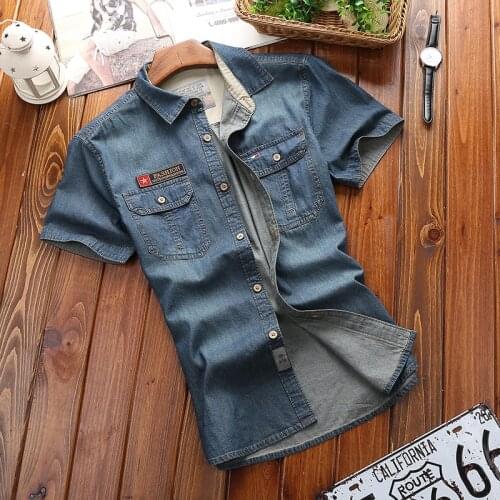Qiyake Mens Denim Shirts