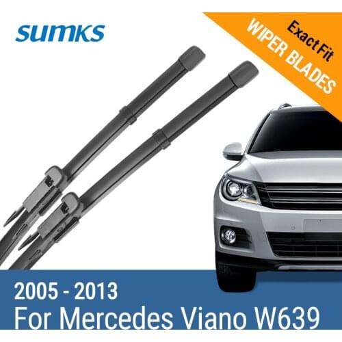 SUMKS Wiper Blades for Mercedes Viano W639 28"&26" Fit Pinch Type Arms 2005 2006 2007 2008 2009 2010 2011 2012 2013