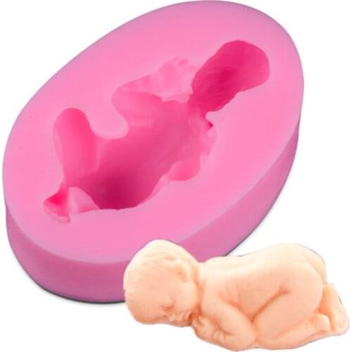 Sleeping Baby Infant Fondant Silicone Cake Mold for Handmade Soap Chocolate Jelly Dessert Bakeware Decorating Mould Baking Tools