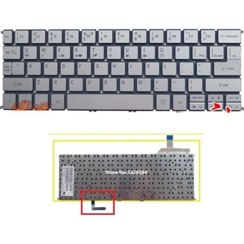 SSEA New laptop US silver Keyboard without frame For ACER S7-191 S7-192 Keyboard with backlight