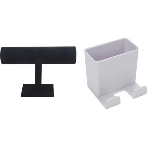 T-Shaped Velvet Display Unit For Bracelets And Watches With Wall-Mounted Air Conditioner Remote Control Storage Box