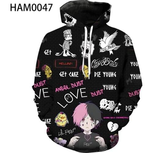 Lil peep Hoodie fashion personality youth children Spring Summer Boys Girls 3D Hoodie hip hop sports Pullover T-shirt