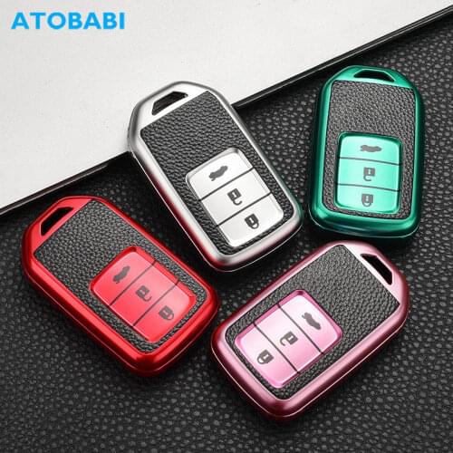 TPU Car Key Case 3 Buttons Smart Keychain Remote Control Protector Cover Skin For Honda Accord Civic CRV HRV Pilot CRZ 2015 2016