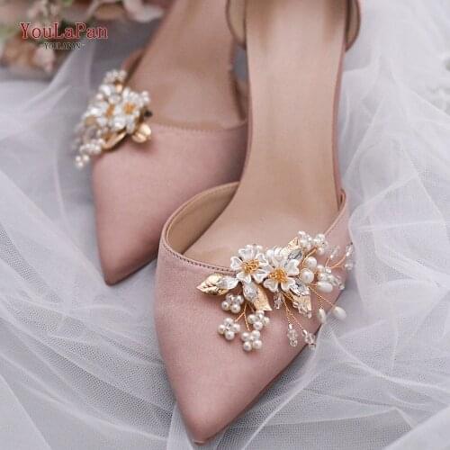 TOPQUEEN 2pcs Bridal Shoe Clip Wedding Shoes High Heel Women Bride Decoration Rhinestone Shiny Decorative Clips Charm Buckle X21