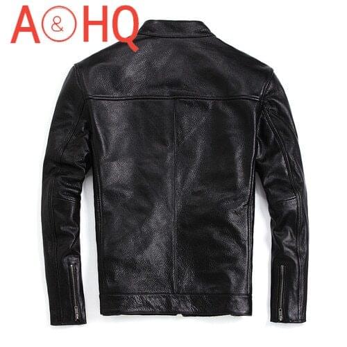 Vintage Leather Jacket Men Real Cowhide Coat Spring Autumn Genuine Leather Jackets Plus Size Chaqueta Cuero Hombre 2021