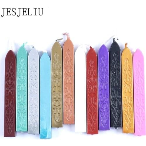 12 colors Cord Wick Vintage Sealing Wax Sticks New Traditional For Postage Envelope Wedding Invitation Stamp Stationery Set