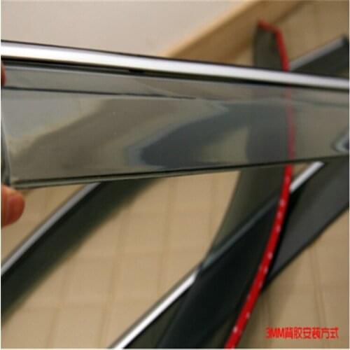 Car styling For VOLVO S90 2017-2020 ABS Plastic Exterior Window Visors Awnings Rain Sun Deflector Guard Vent Cover