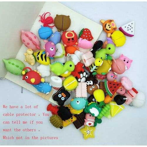 50Pcs Cartoon Protector Cable Cord Saver Cover Coque For iPhone 8 Plus SE 5S 6 6S 7 8 XS Max XR For Funda iPhone 7 Plus case