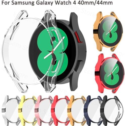 Protective Case for Samsung Galaxy Watch 4 40mm 44mm Smart watch Screen Protector Soft TPU Cases Cover Protective Shell Bumper