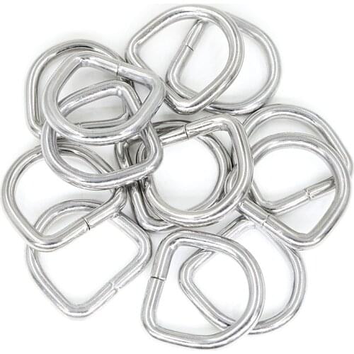 10pcs Rings for Non Welded D ring Silver D-Rings Webbing Strapping Bags Handbag Hardware Accessories