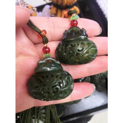 100% natural 7a real jade pendant hotan Jasper jewelry hand carved hollow pendant mens and women jewelry gifts