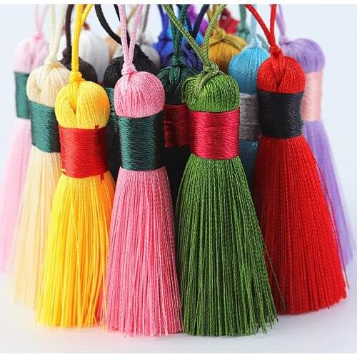2pcs 13.5cm Silk Tassel Cotton Tassels Trim Fringe Curtain Brush DIY Craft Tassel Fringe Trim For Curtains Jewelry Making