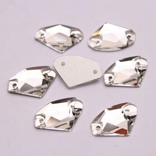 200pcs 11x19mm Sew On beads Clear clear Galactic Shape,11x19mm AX stone Sew on Crystal beads