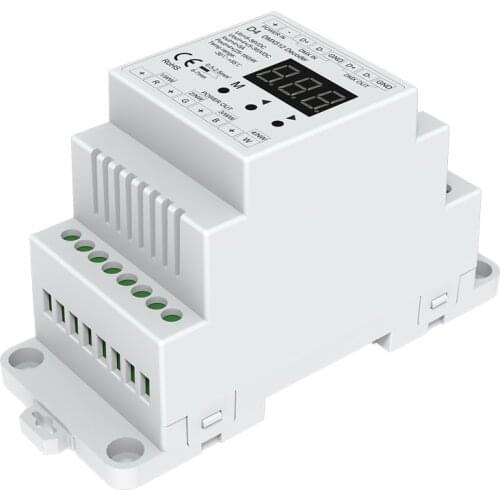 4CH DMX512 Decoder RGB/RGBW Controller Din rail Mounted 4 Channel Dimming Controller 5-24VDC