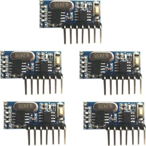5 pieces 433mhz RF Receiver Learning Code Decoder Module 433 mhz Wireless 4 Channel output Diy kit For Remote 1527 encoding
