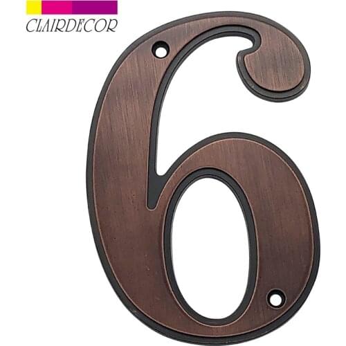 5 in 127mm Big House Number Door Address Number Zinc Alloy Screw Mounted Outdoor Address Sign #0-9 Aged bronze Color