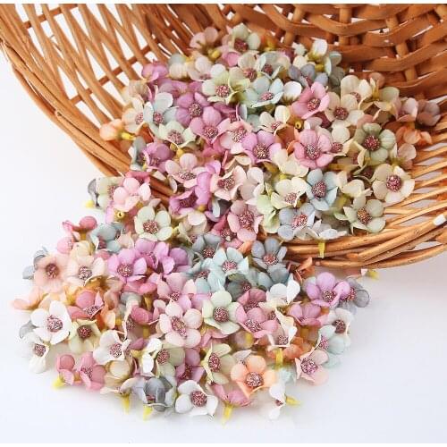 50/100pcs Daisy Flower Head Mini Multicolor Silk Artificial Flower For Wedding Party Home Decor Diy Garland Wreath Headdress