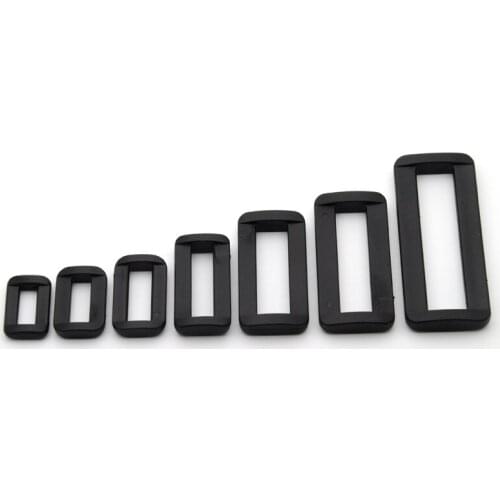 70pcs POM black adjustable buckles plastic slider buckle square ring backpack webbing straps mixed sizes free shipping M004