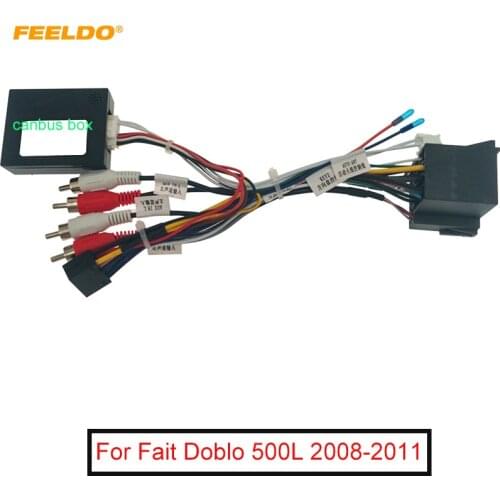 FEELDO Car Audio 16PIN DVD Player Power Calbe Adapter With Canbus Box For Fait Doblo 500L 08-11 Stereo Plug Wiring Harness