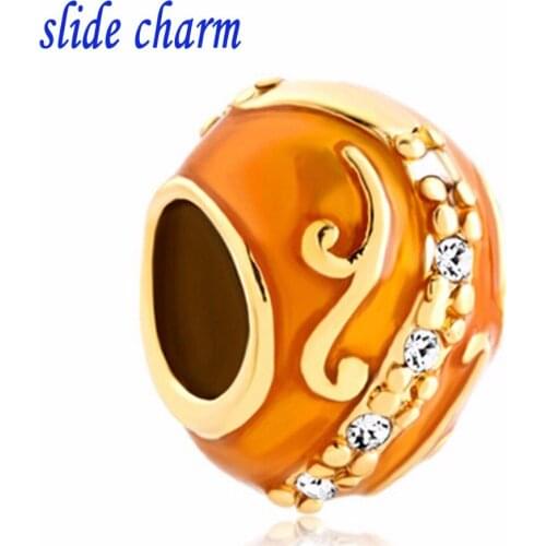Slide charm Free shipping true blue straight hole beads fit Pandora bracelet charm bracelets and jewelry accessories