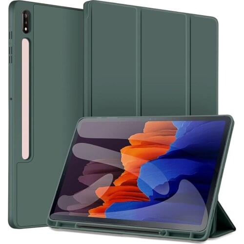 For Samsung Galaxy Tab S7 Plus Case Samsung Tab S7 Case with Pencil Holder Cover SM-T870/T875 SM-T970/T975 11/12.4inch 2020 capa