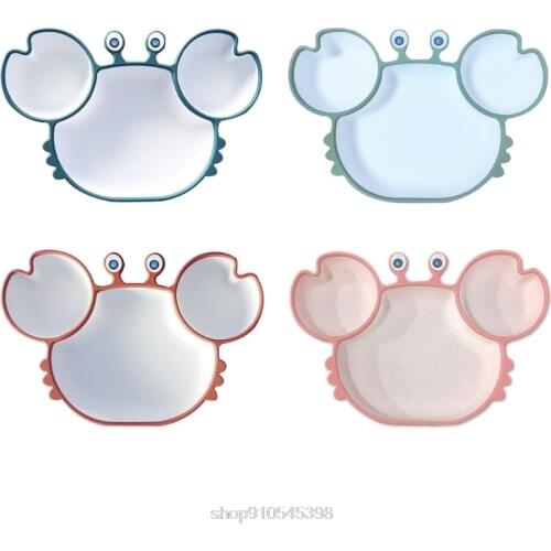 Baby Silicone Training Bowl Divided Sucker Non-slip Dinner Plate Dishes Infant Learning Feeding Tray Eco Friendly Kids Plate