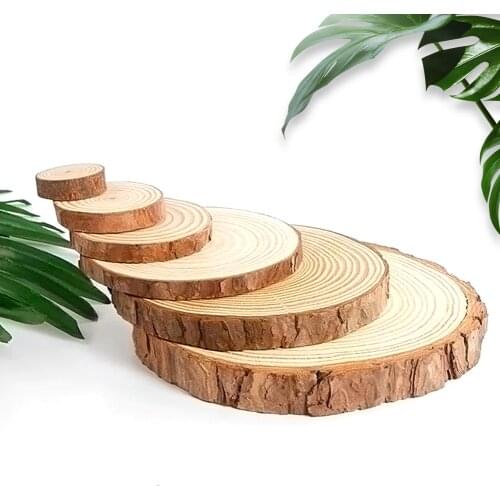 Wood Log Slice Disc 1/5/10pcs Pack Natural Pine Round Wood Discs DIY Crafts 3-18cm for gift tags Christmas Party Art Painting