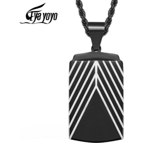 EyeYoYo High Quality Fashion Men Military Army Charm Dog Tags Chain Pendant Necklace Jewelry Gift Men Jewelry Accessories