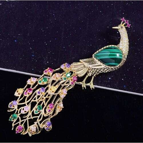 Zlxgirl brand Cubic zircon birds animal brooch jewelry metal copper Scarf pins fine new year couple broches