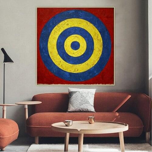 Holover Jasper Johns"Target"Modern Art Canvas Oil Painting Western Art Decor Poster Aesthetic Home Room Interior Decoration