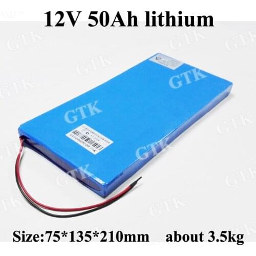 GTK thium 12V bateria 12v 50AH lithium battery 3s 18650 with BMS for 12V 480W Solar Energy Storage Inverter power supply Scooter