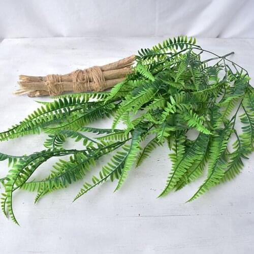 Artificial Persian Fern Grass Fake Plastic Green Hanging Leaves Rattan Home Shop Decoration