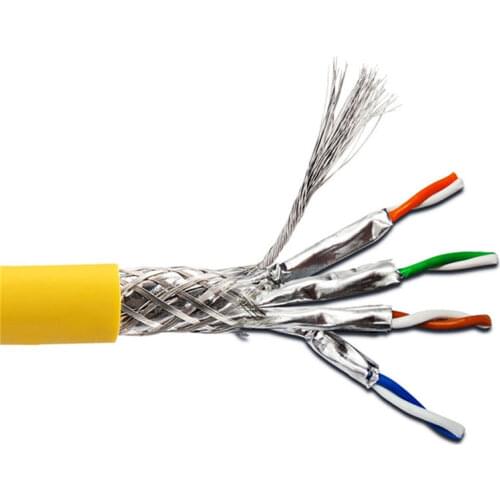 RJ45 24AWG CAT 8 Networking Cable 40G 2000MHz CAT 8 S/FTP Ethernet Cable Double Shielding Installation Wire Pure Copper 7.5mm