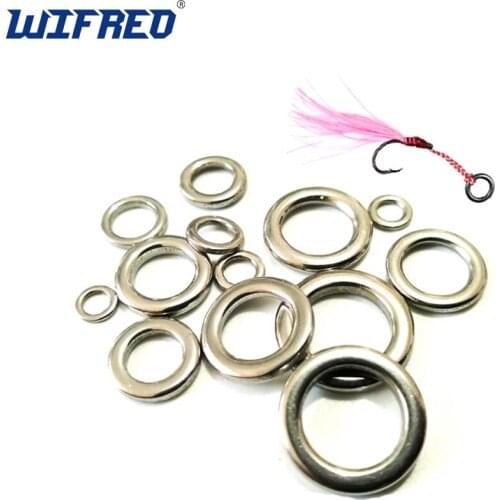 Wifreo 100pcs/bag Polished Fishing Solid Ring Stainless Steel Fishing Lure Ring Fishing accessories Heavy duty Lure Jigging Ring