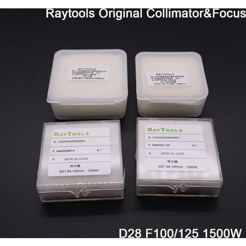 Original Raytools Collimator&Focus Lens 0-1500W Dia.28mm FL.100 125mm For Raytools Fiber Laser Head BM109 BT210