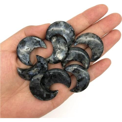 Beautiful 1pc Natural Labradorite Moon Shaped Gemstone Healing Crystal Specimen Polished Stones Natural Quartz Crystals