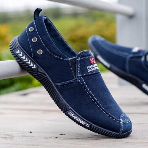 Spring and autumn new mens cloth shoes non-slip soft sole casual mens denim canvas shoes breathable mens shoes sneakers