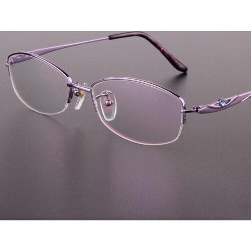 The new fashion half-rimmed glasses frame Pure titanium eyeglasses frame glasses women prescription eyewear 8313