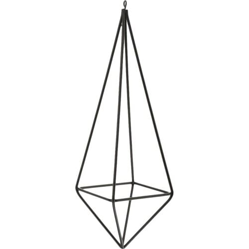 Hanging Metal Tillandsia Air Plant Rack Holder Flower Pot Black Color 26cm