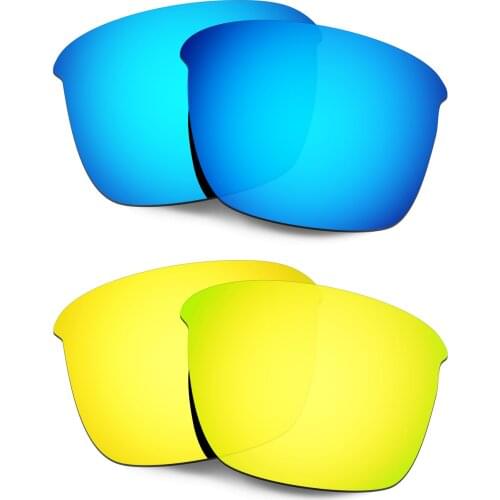 HKUCO Polarized Replacement Lenses For Thinlink Sunglasses Blue/Gold 2 Pairs