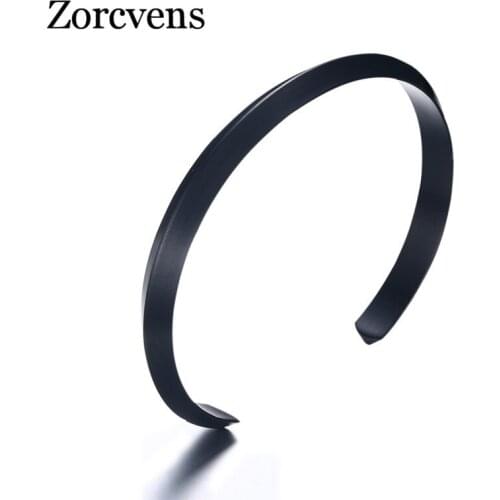 Modyle Girls Simple Charming Wide Open Round Bracelet for Women Black Cuff Bangles Jewelry to 3 Color Choose