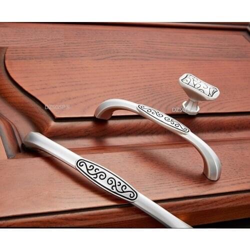"Zinc Alloy Cupboard Drawer Handle Knurled Cabinet Kitchen Knob Dresser Door Pull Nordic Style Silver Bathroom Hardwares"