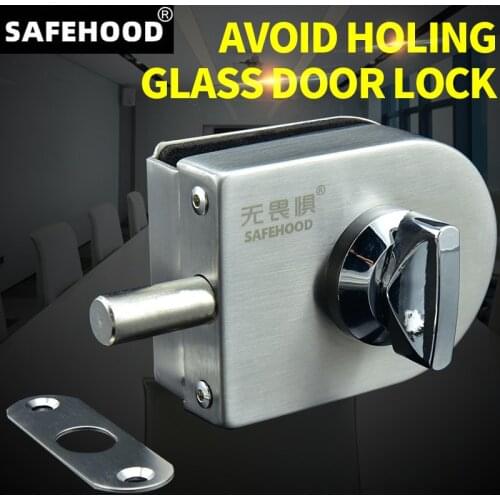 10~12mm Stainless Steel Glass Door Lock Latch Knob Open/Close Home Hotel Bathroom Tools Door Hardware Rotary plug Ground plug