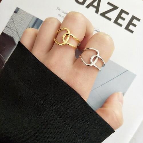 Wide Ring Silver Color Stainless Fashion Finger Pair Rings Adjustable Jewelry Women And Mens Thumb Big Round Gold Korean Ring