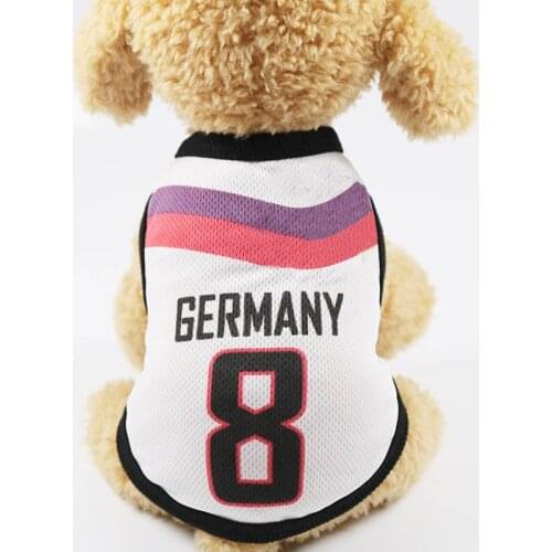 Pet Dog Football Match Print Vest Clothes for Dogs Costume Sports Pet T-shirt Clothing Plus Size STTA889